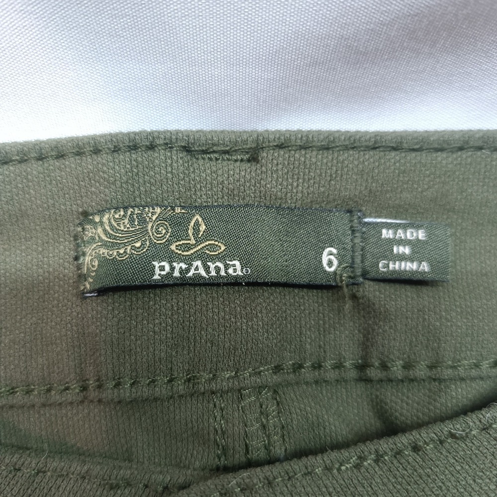 Prana Brenna Moto Skinny Pants Olive Green Womens 6 Stretch Grunge Punk Biker - Picture 3 of 7